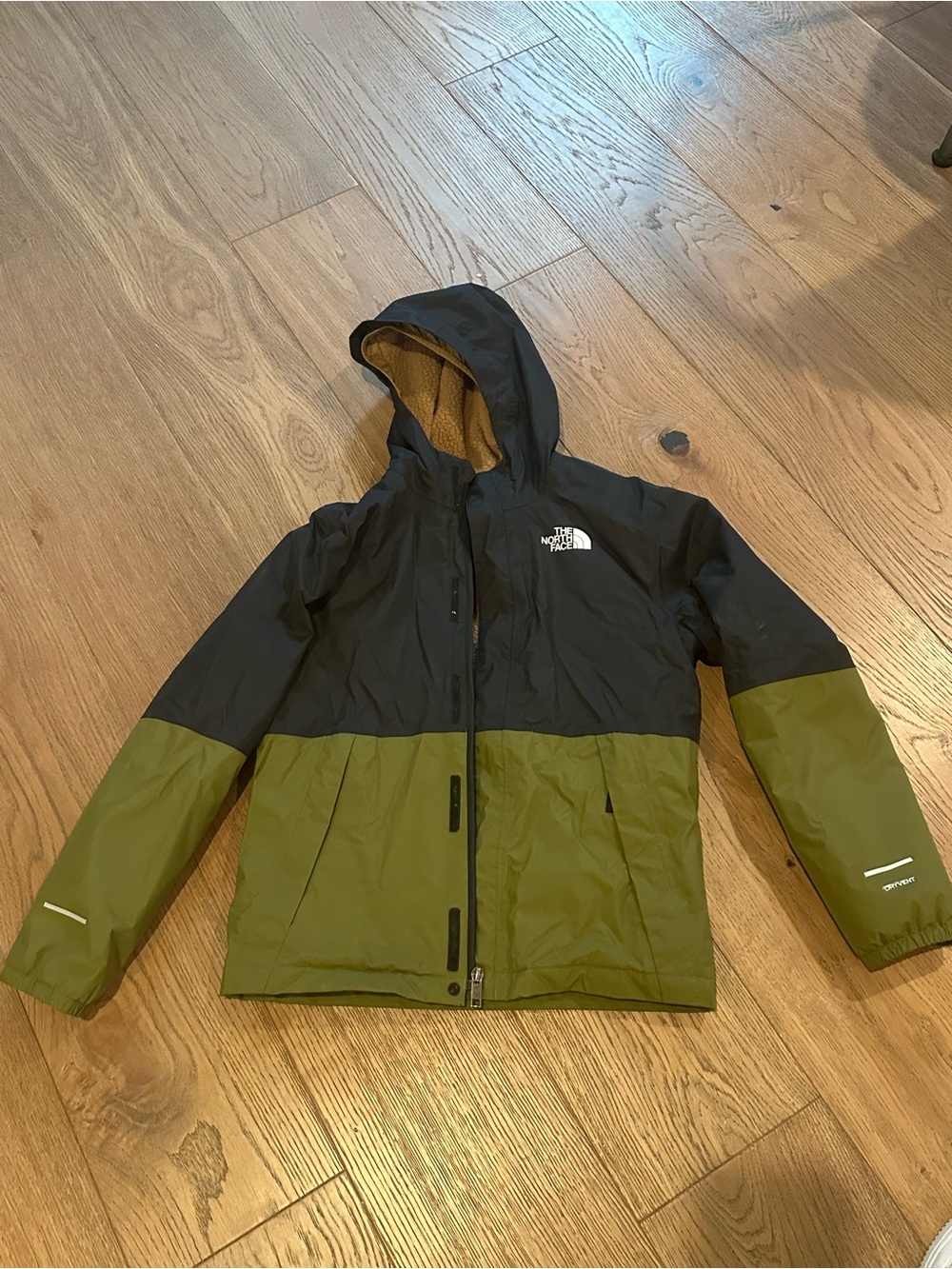 The North Face Kids Olive Green & Black Insulated Hooded Raincoat